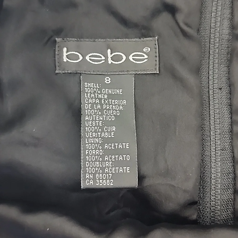 Bebe Leather Streetwear Black Mini Skirt Size 8